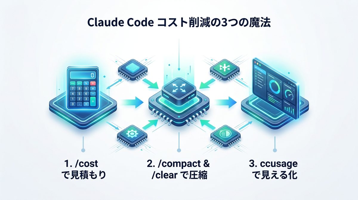 図解:コストを極限まで抑える!Claude Codeを守る3つの魔法