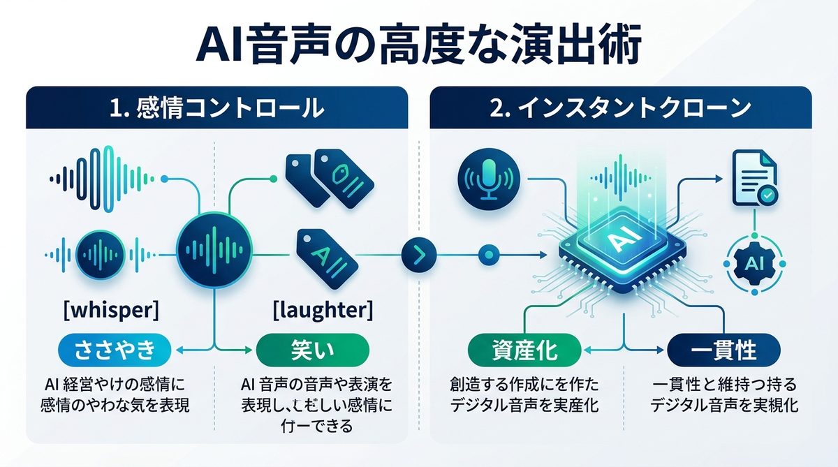 図解：ビジネスの質を劇的に変える！AI音声の高度な演出術