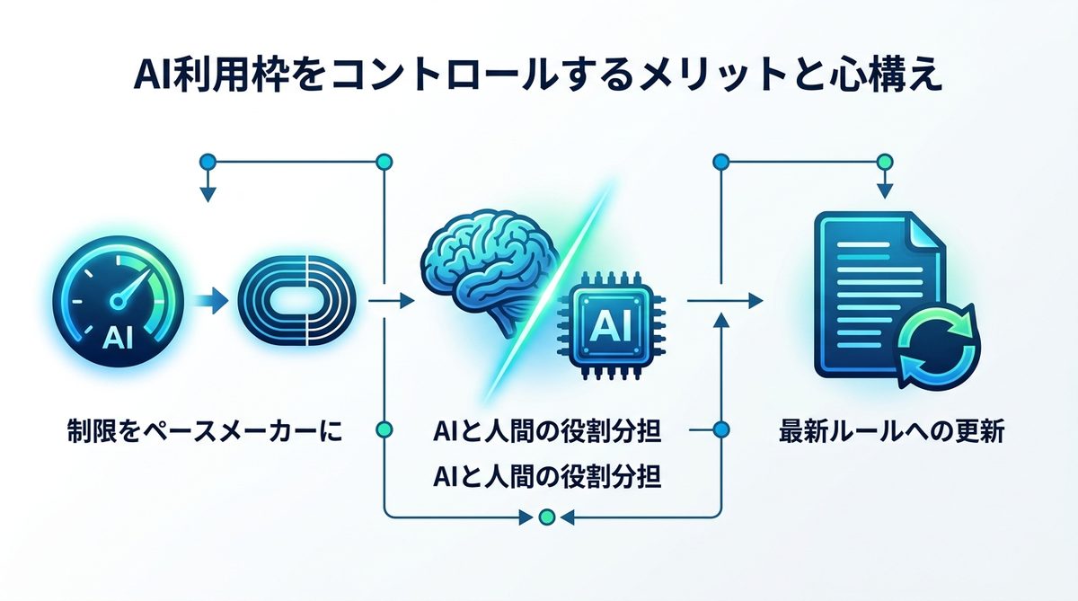 図解:AI利用枠をコントロールするメリットと心構え