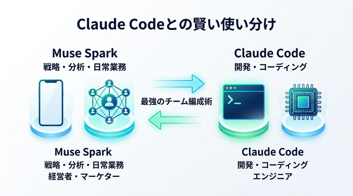 図解：Claude Codeとの賢い使い分け｜最強のチーム編成術