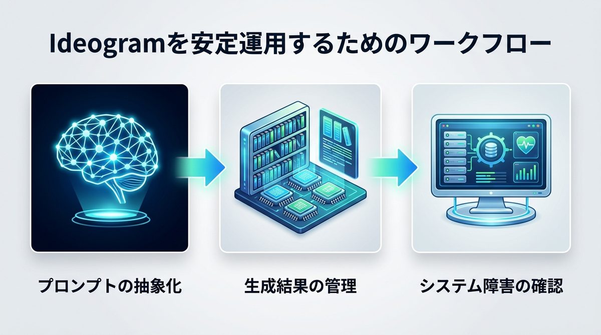 図解：Ideogramを安定運用するためのワークフロー