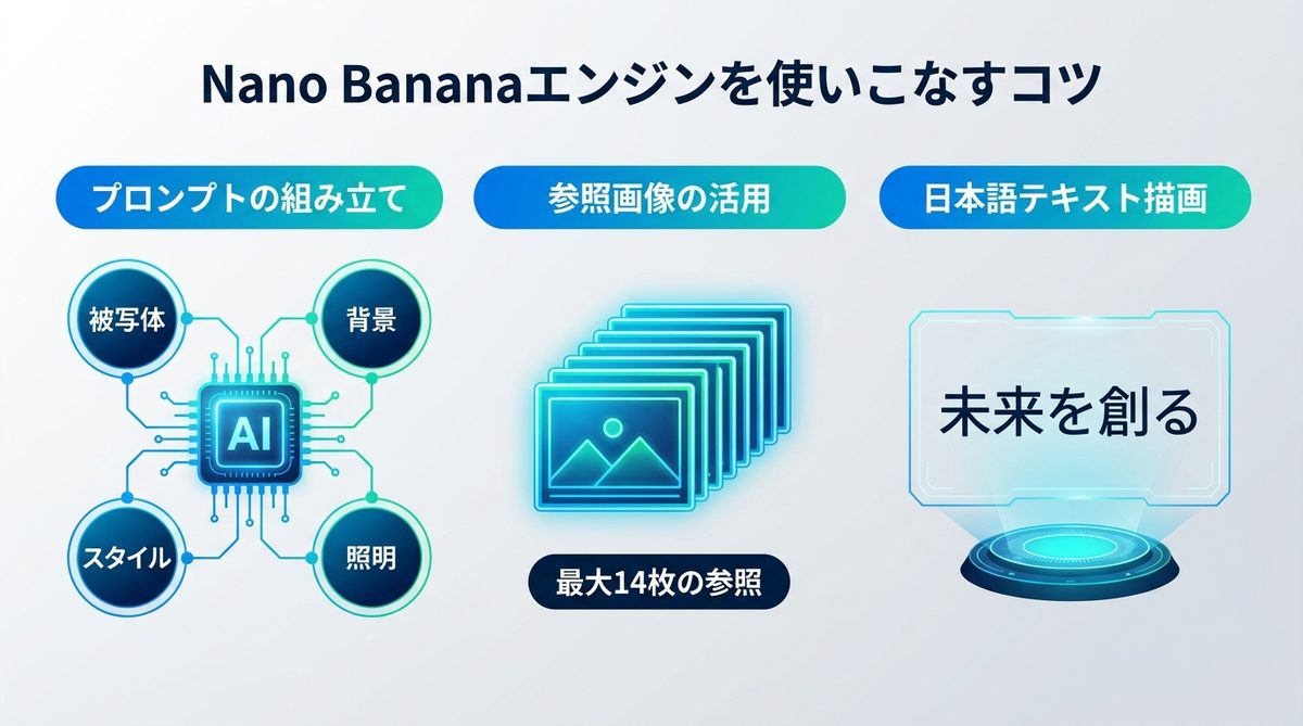 図解：Nano Bananaエンジンを使いこなす！生成成功率を高めるコツ