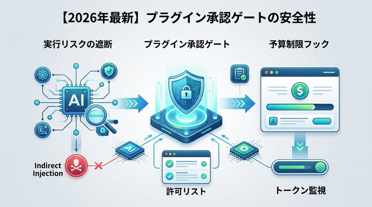 図解：【2026年最新】「プラグイン承認ゲート」で担保する企業レベルの安全性