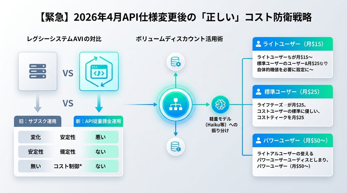 図解：【緊急】2026年4月API仕様変更後の「正しい」コスト防衛戦略