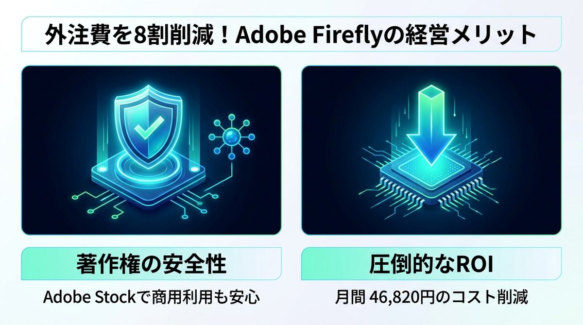図解：外注費を8割削減！Adobe Fireflyを導入すべき経営的メリット