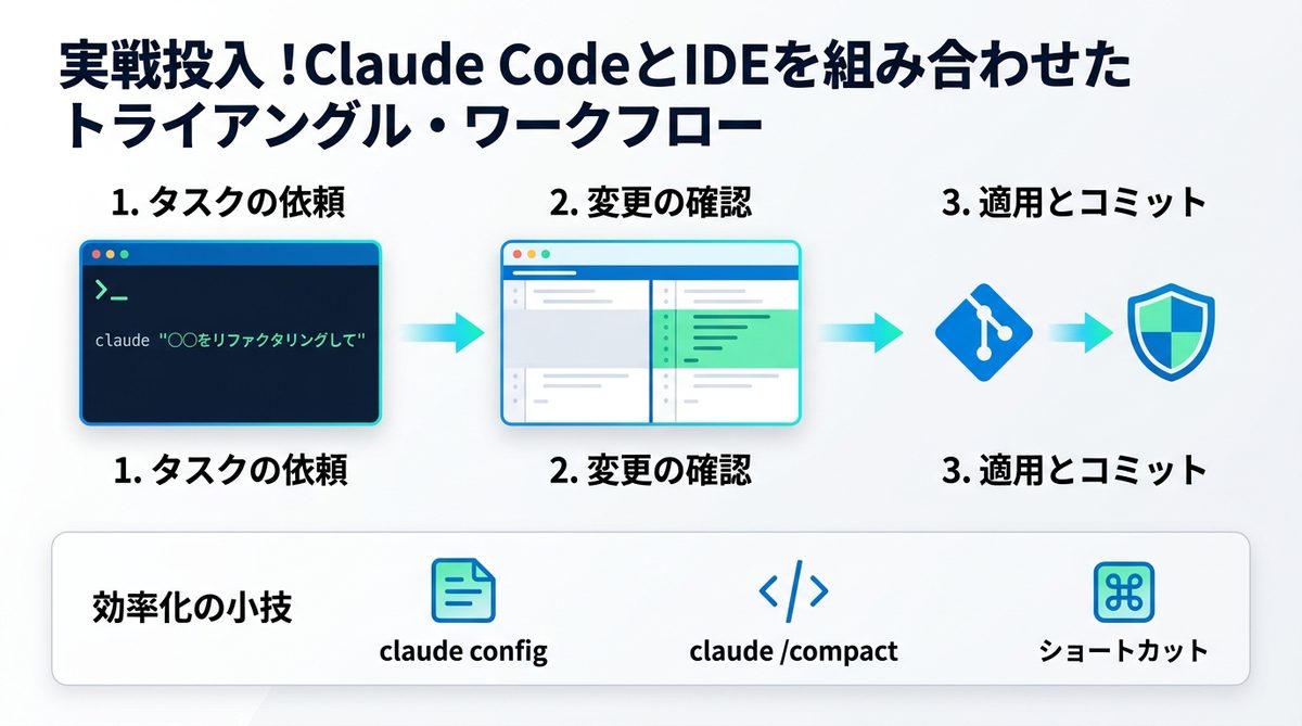 図解:実戦投入!Claude CodeとIDEを組み合わせたトライアングル・ワークフロー