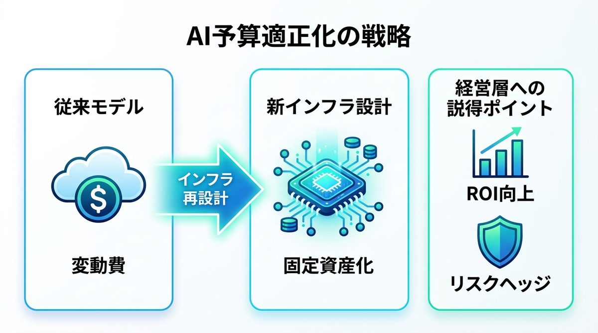 図解：経営層必見！AI予算を適正化するための説得テンプレート