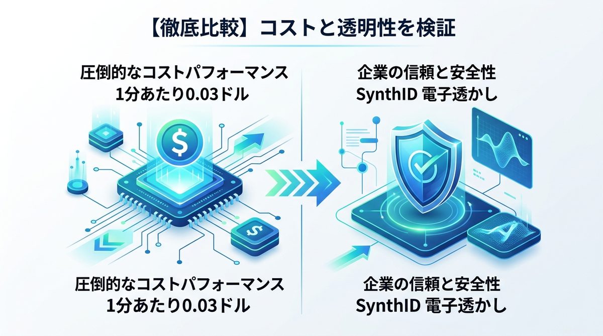 図解：【徹底比較】ElevenLabsより安くて高品質？コストと透明性を検証
