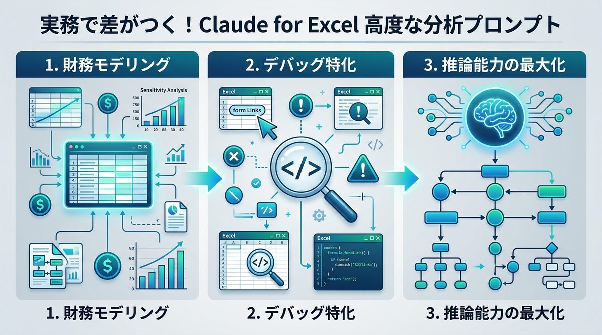 図解：実務で差がつく！Claude for Excelの高度な分析プロンプト集