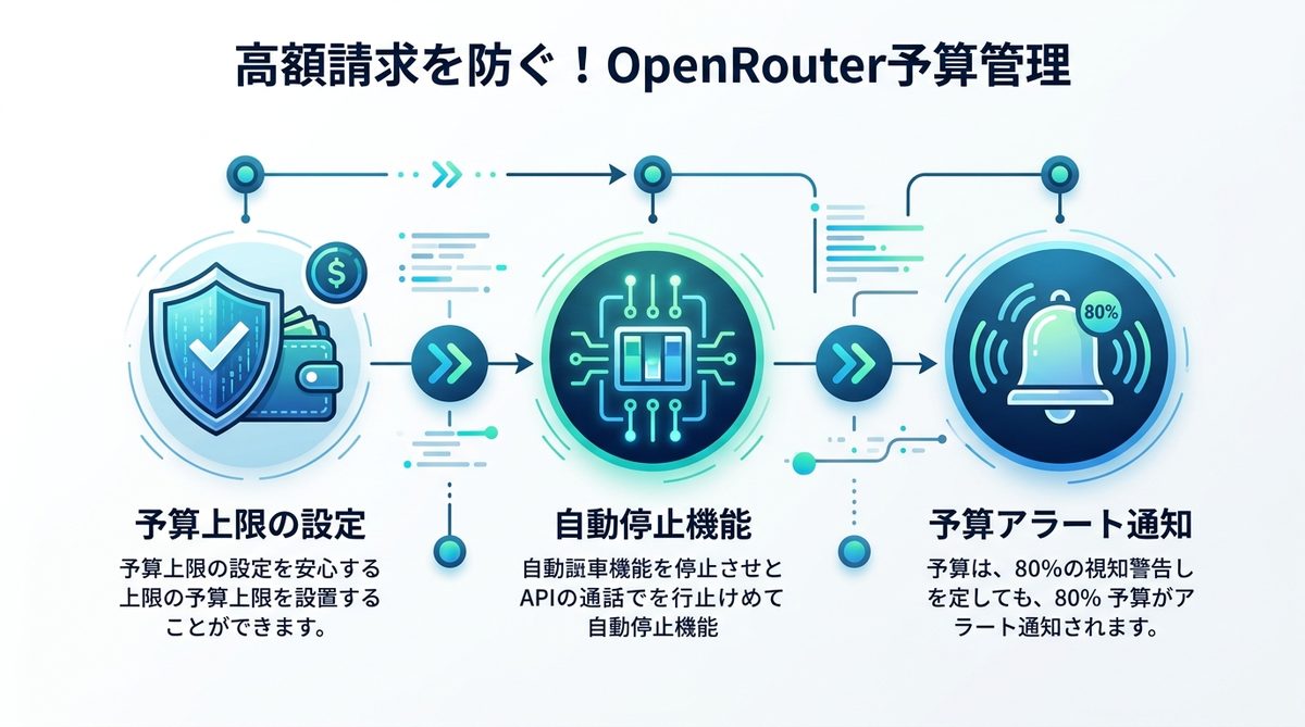 図解：高額請求を防ぐ！OpenRouterで絶対に設定すべき「予算管理（Budget）」