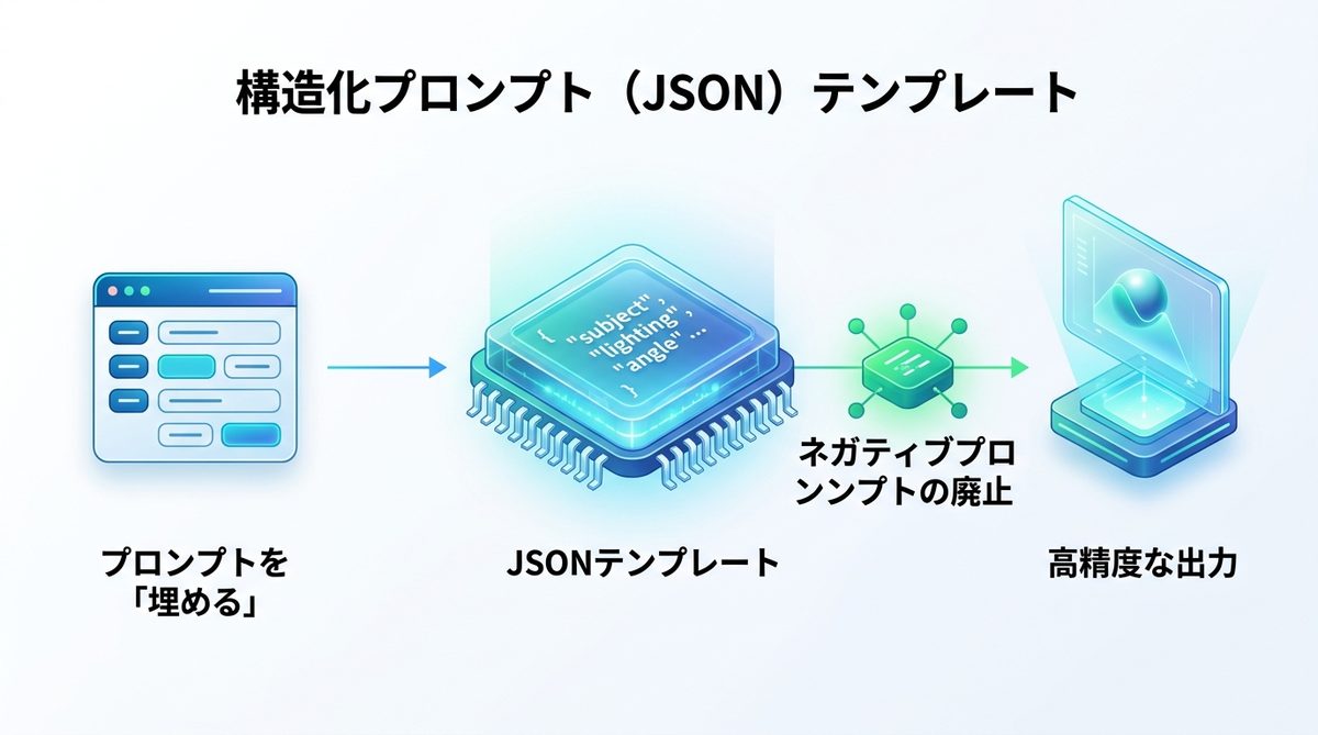 図解：構造化プロンプト（JSON）テンプレート｜コピペで使える設計図