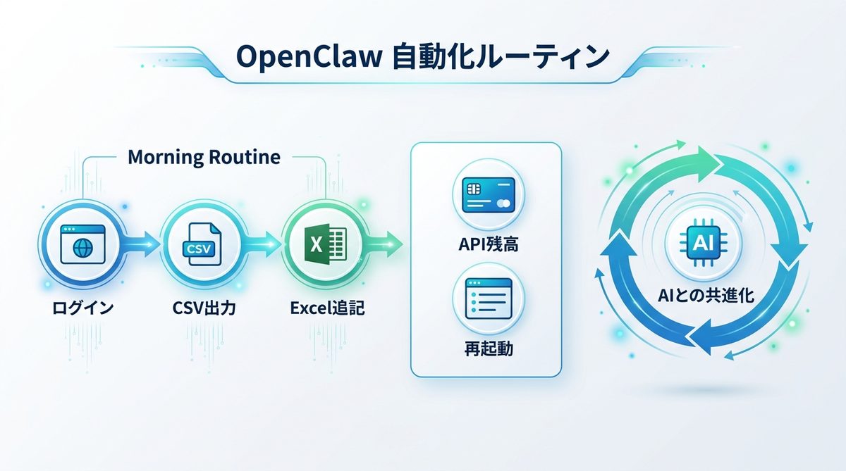 図解：出社から退社まで！OpenClawを活用した「自動化ルーティン」の設計