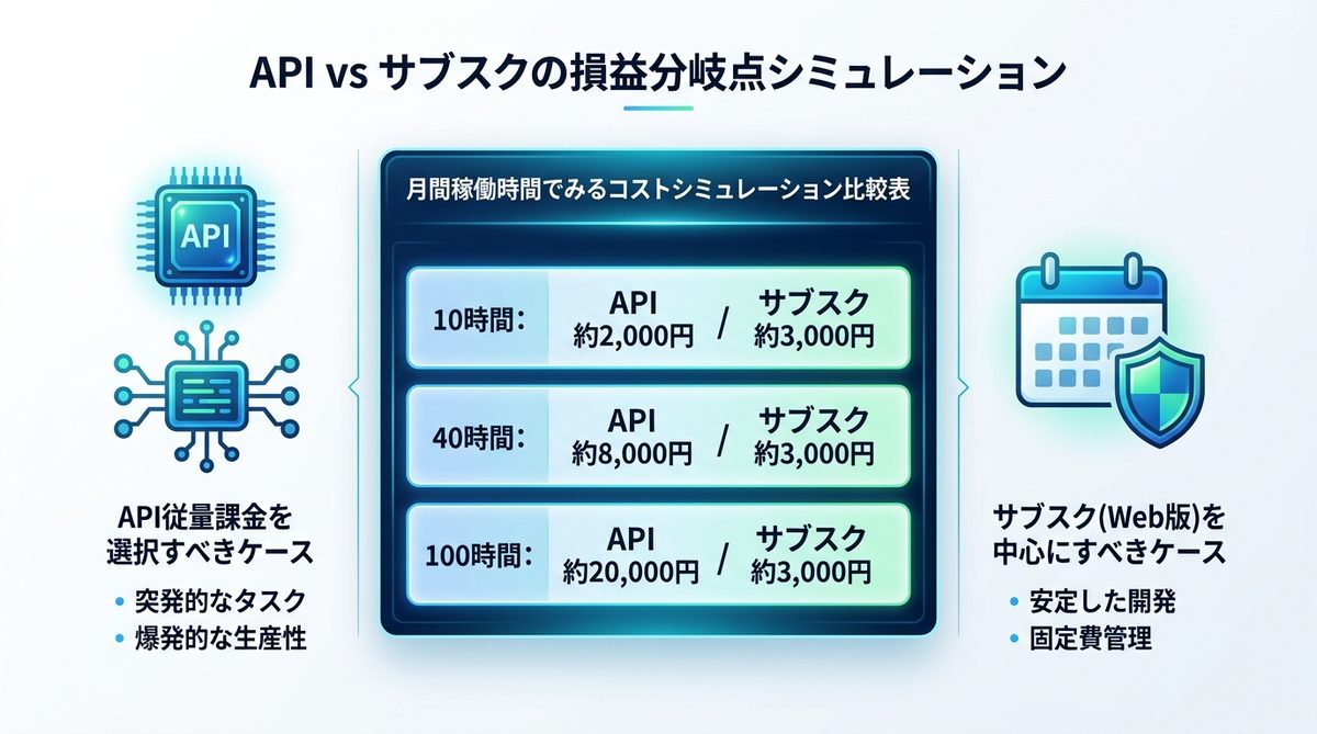 図解:あなたのチームはどっち?API vs サブスクの損益分岐点シミュレーション