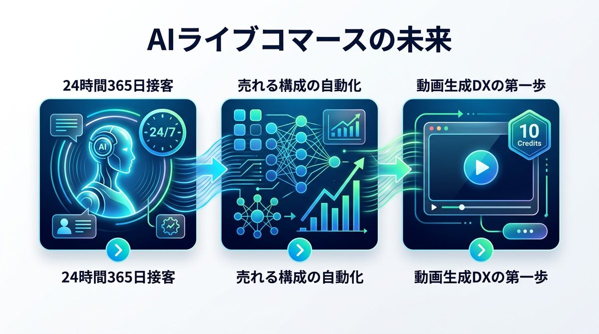 図解:動画の力で売上を最大化する「AIライブコマース」の未来