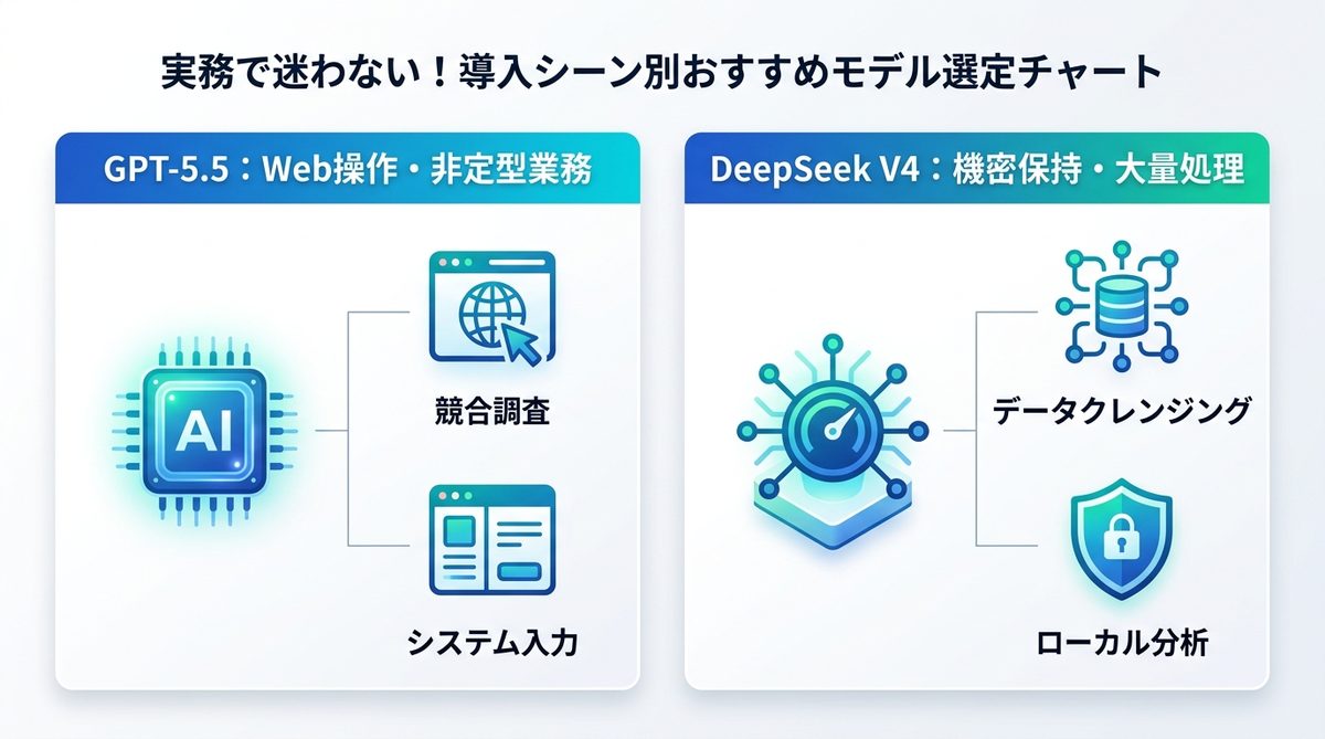 図解：実務で迷わない！導入シーン別おすすめモデル選定チャート