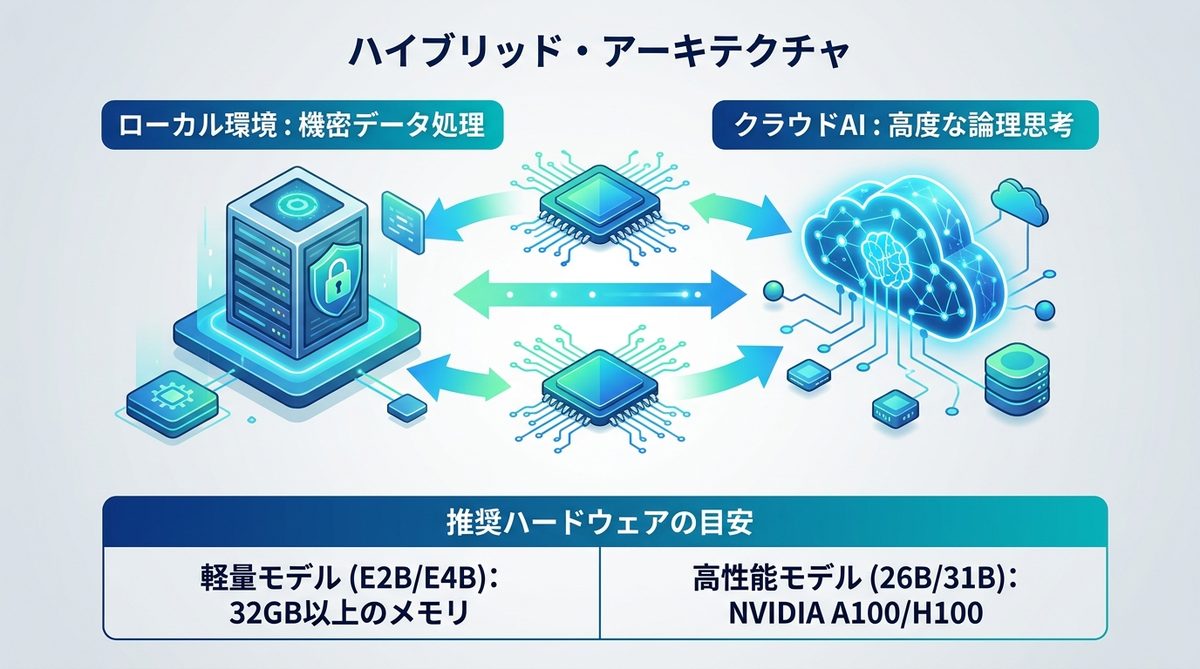 図解:機密を守りつつ性能を最大化する「ハイブリッド・アーキテクチャ」の設計