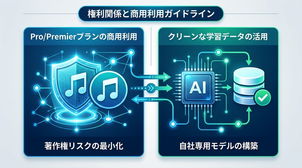 図解:経営層が押さえるべき「権利関係」と商用利用のガイドライン