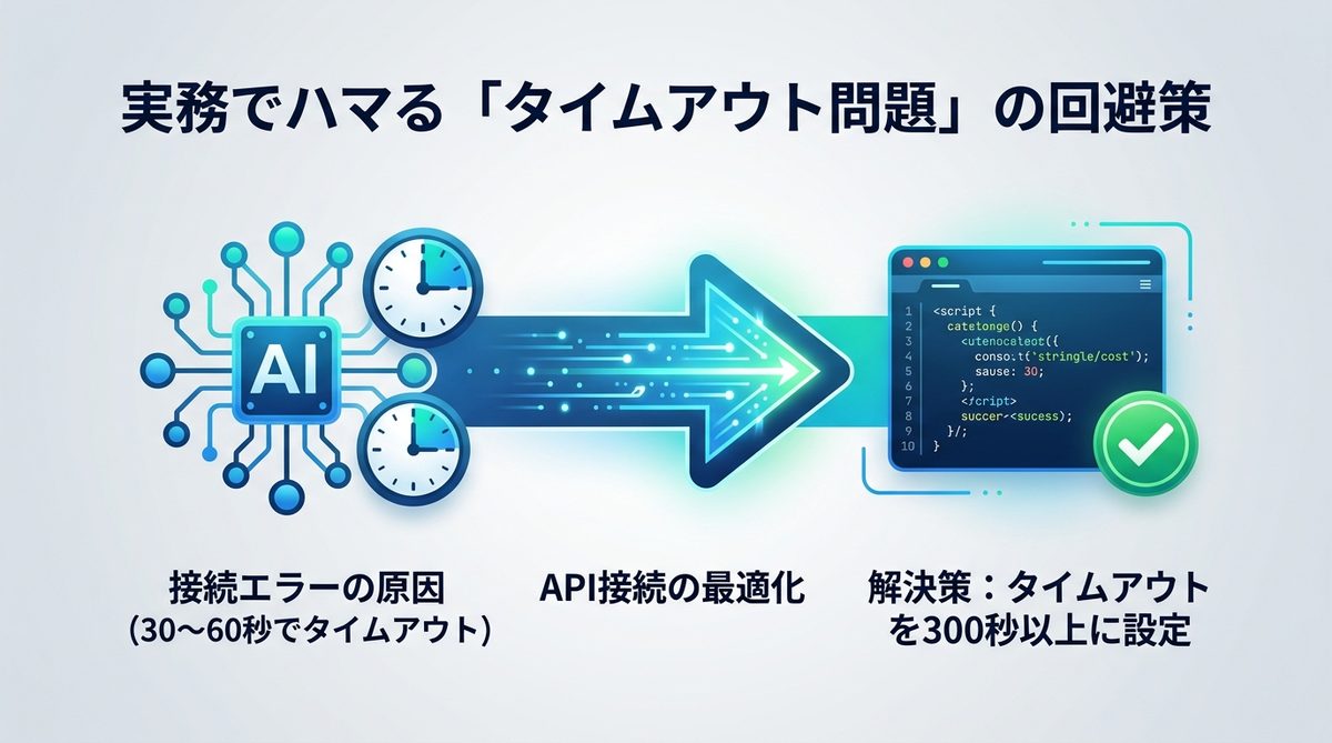 図解：実務でハマる「タイムアウト問題」の回避策とAPI接続の最適化