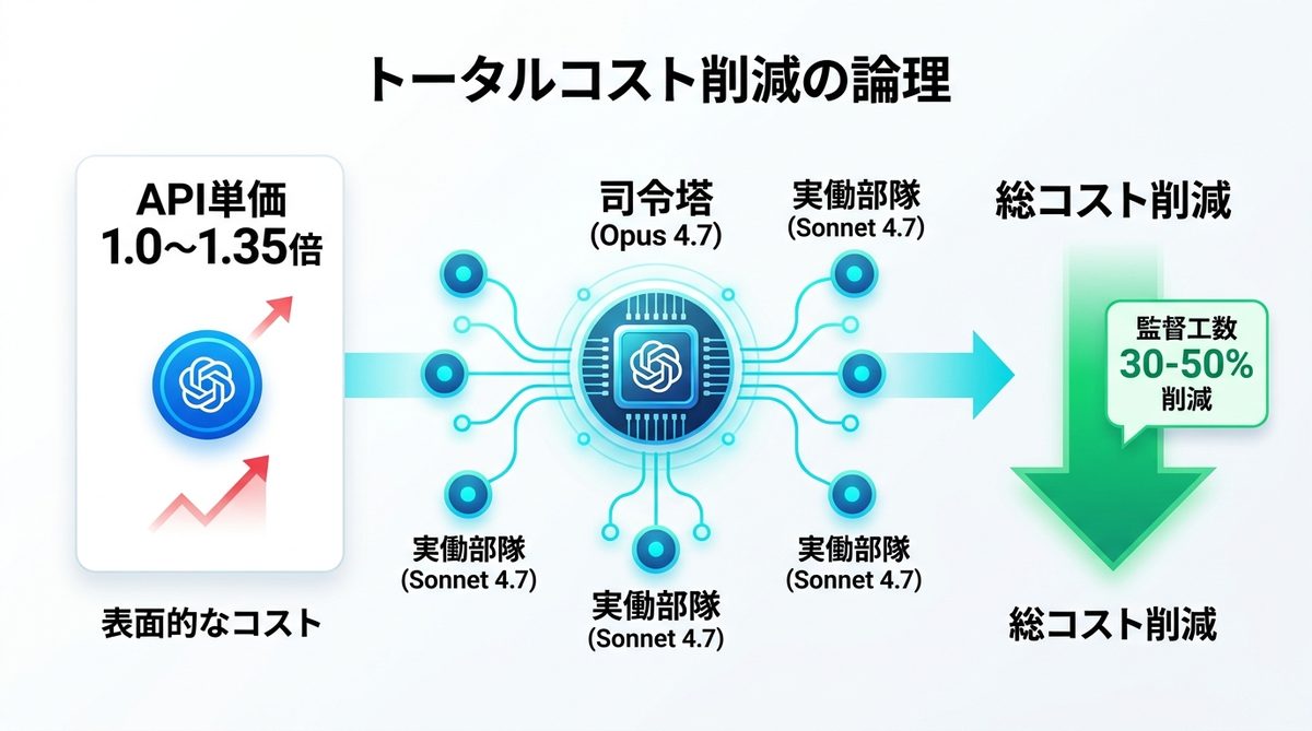 図解：なぜ「コスト増」でも導入すべきなのか？トータルコスト削減の論理