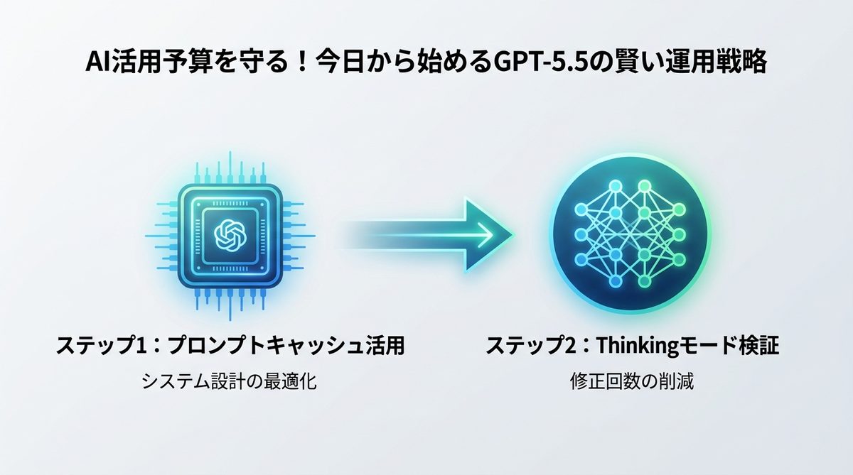 図解：AI活用予算を守る！今日から始めるGPT-5.5の賢い運用戦略