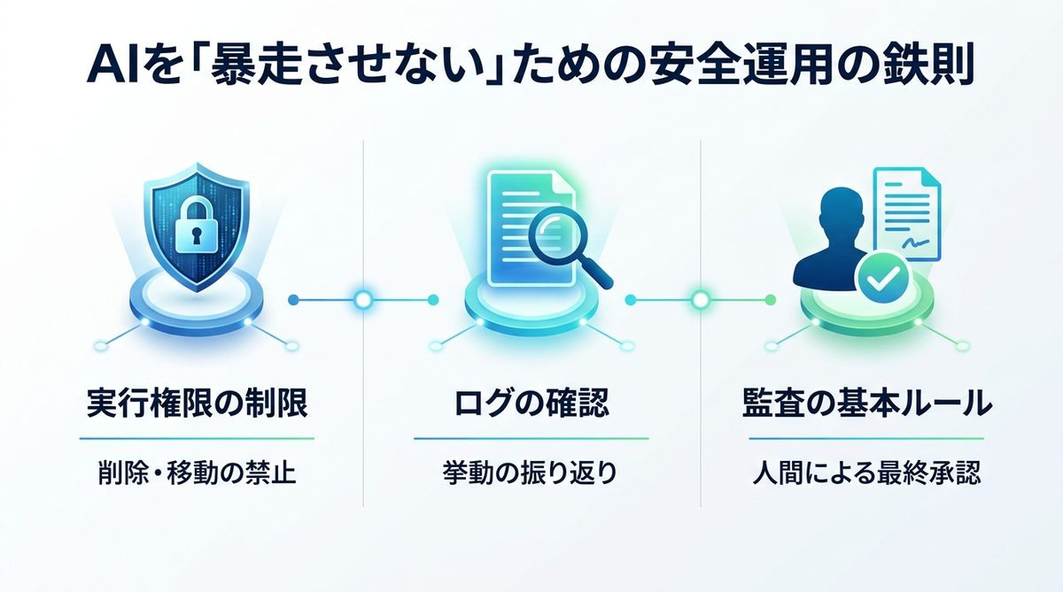 図解：AIを「暴走させない」ための安全運用の鉄則