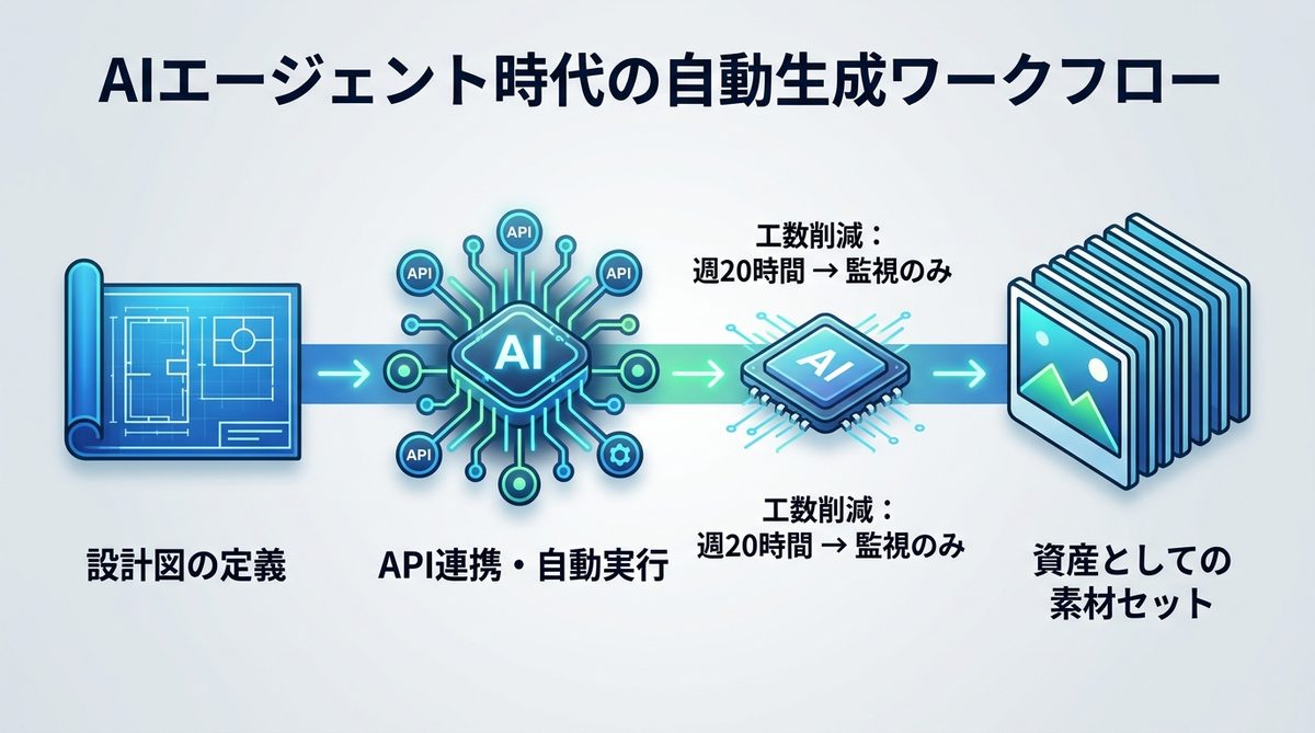 図解：AIエージェント時代を見据えた自動生成のワークフロー設計
