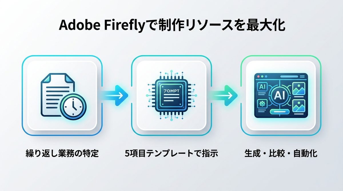 図解：Adobe Fireflyを活用して制作リソースを最大化しよう