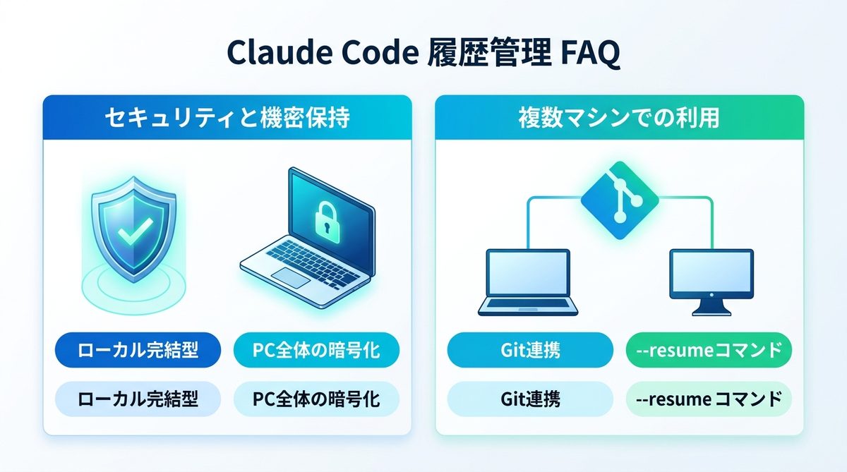 図解:FAQ:Claude Codeの履歴管理でよくある質問
