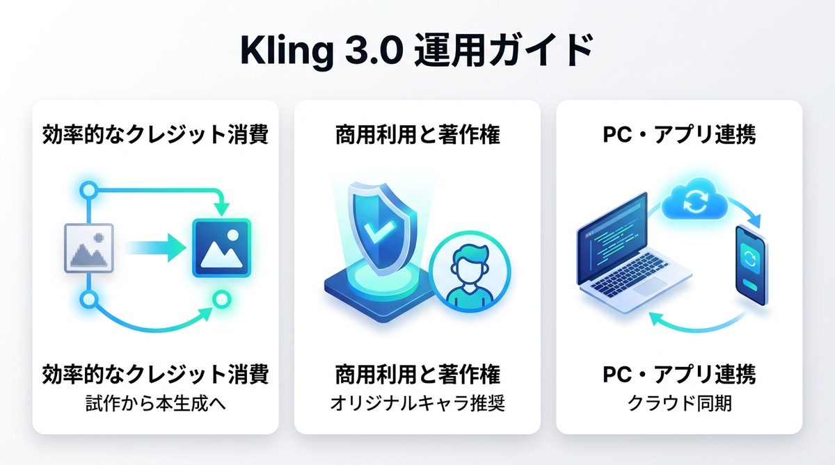 図解：Kling 3.0を安全に運用するためのQ&Aと商用利用のヒント