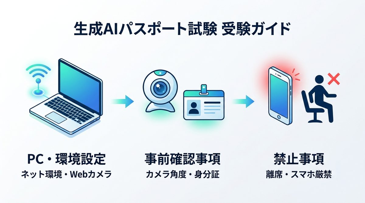 図解：生成AIパスポート試験の概要と受験環境の注意点