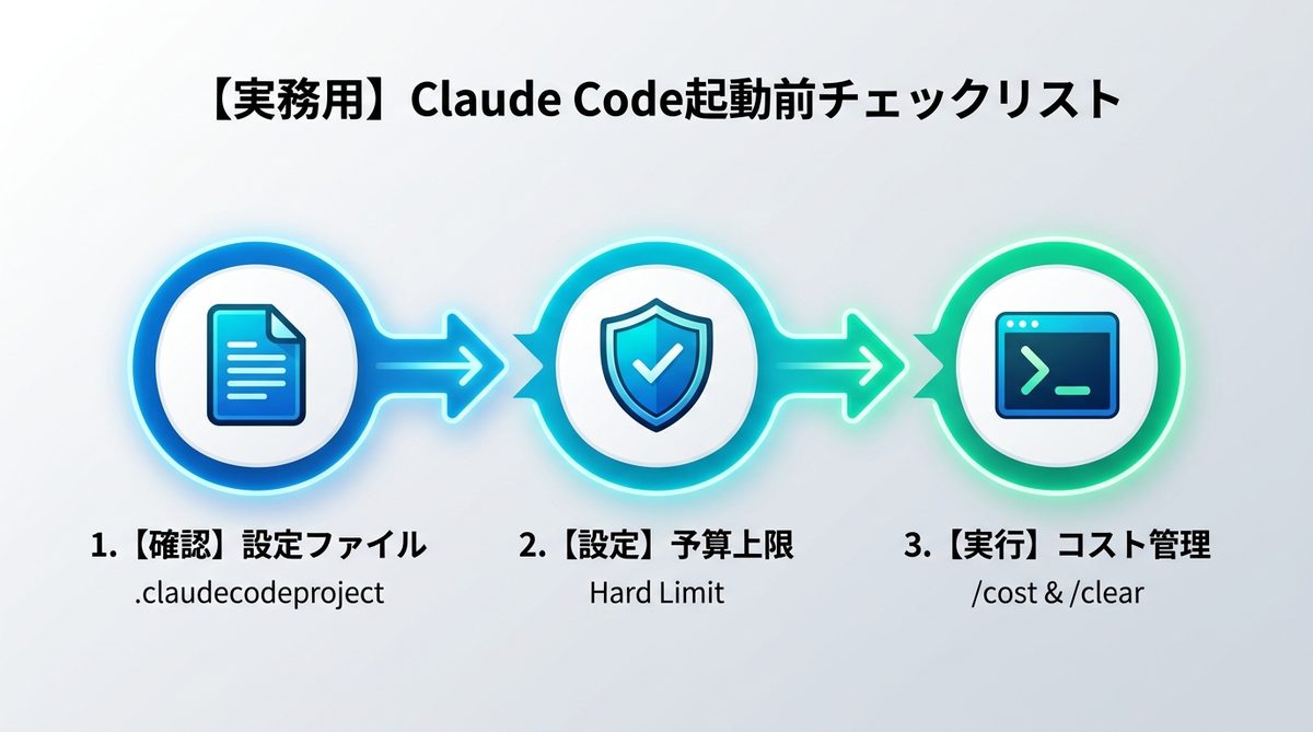 図解:【実務用】Claude Code起動前チェックリスト