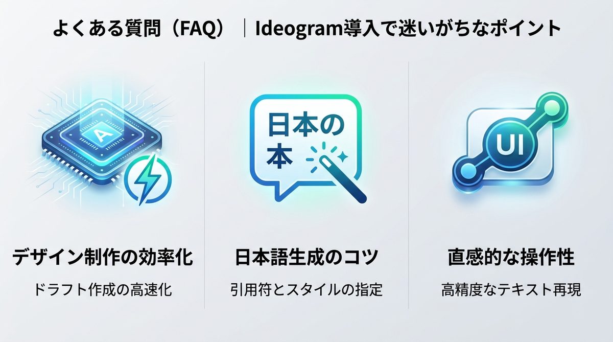 図解：よくある質問（FAQ）｜Ideogram導入で迷いがちなポイント