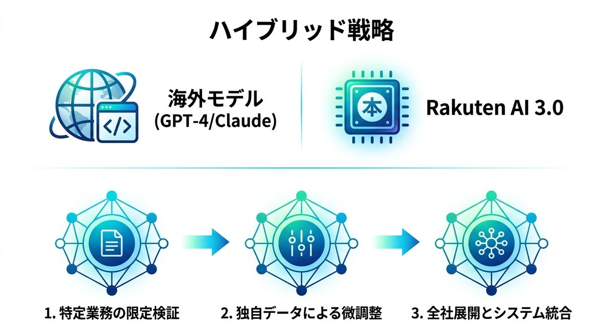 図解：すべてを置き換える必要はない！Rakuten AI 3.0と他モデルの賢い使い分け