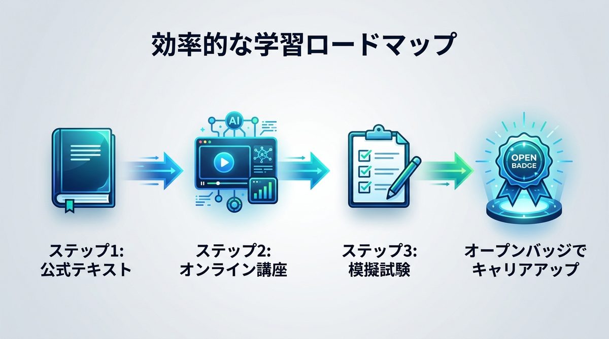 図解：独学で合格は可能？失敗しないための効率的な学習ロードマップ