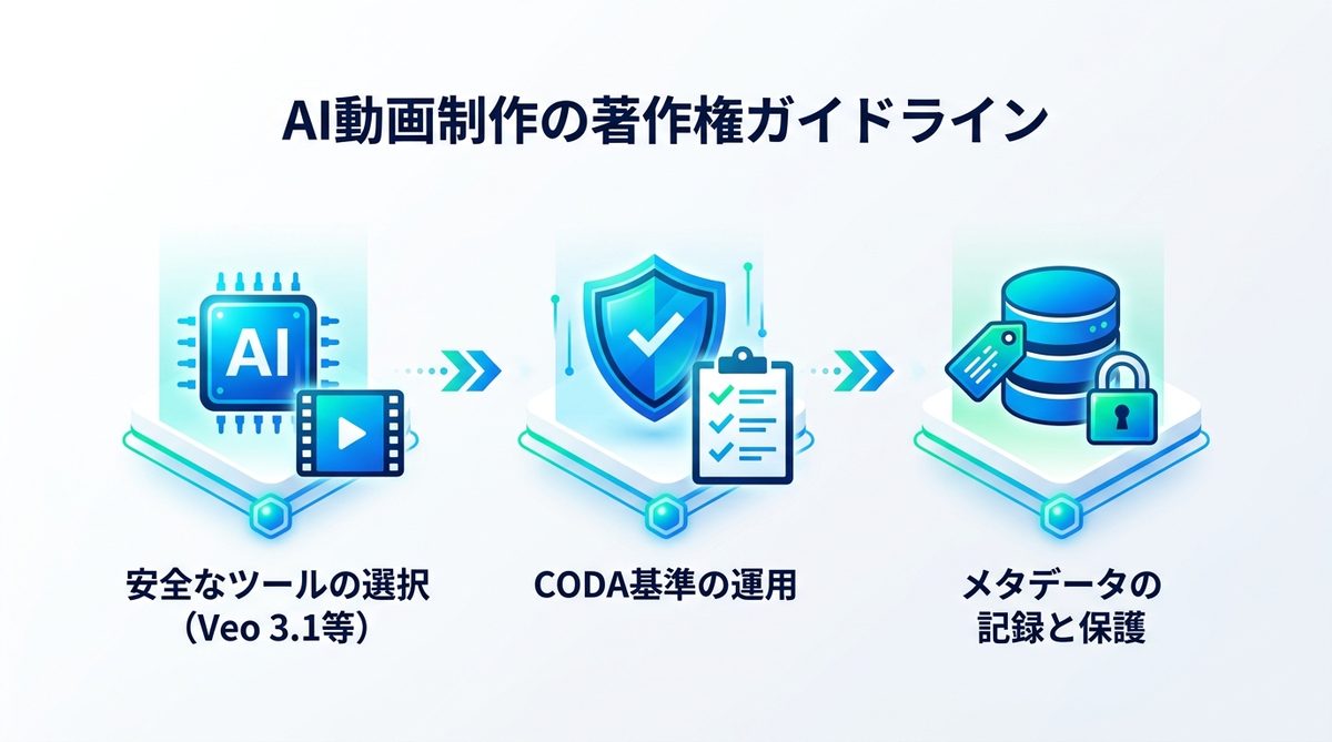 図解：【エンジニア必見】著作権ガイドラインに基づいた現代的な動画生成の注意点