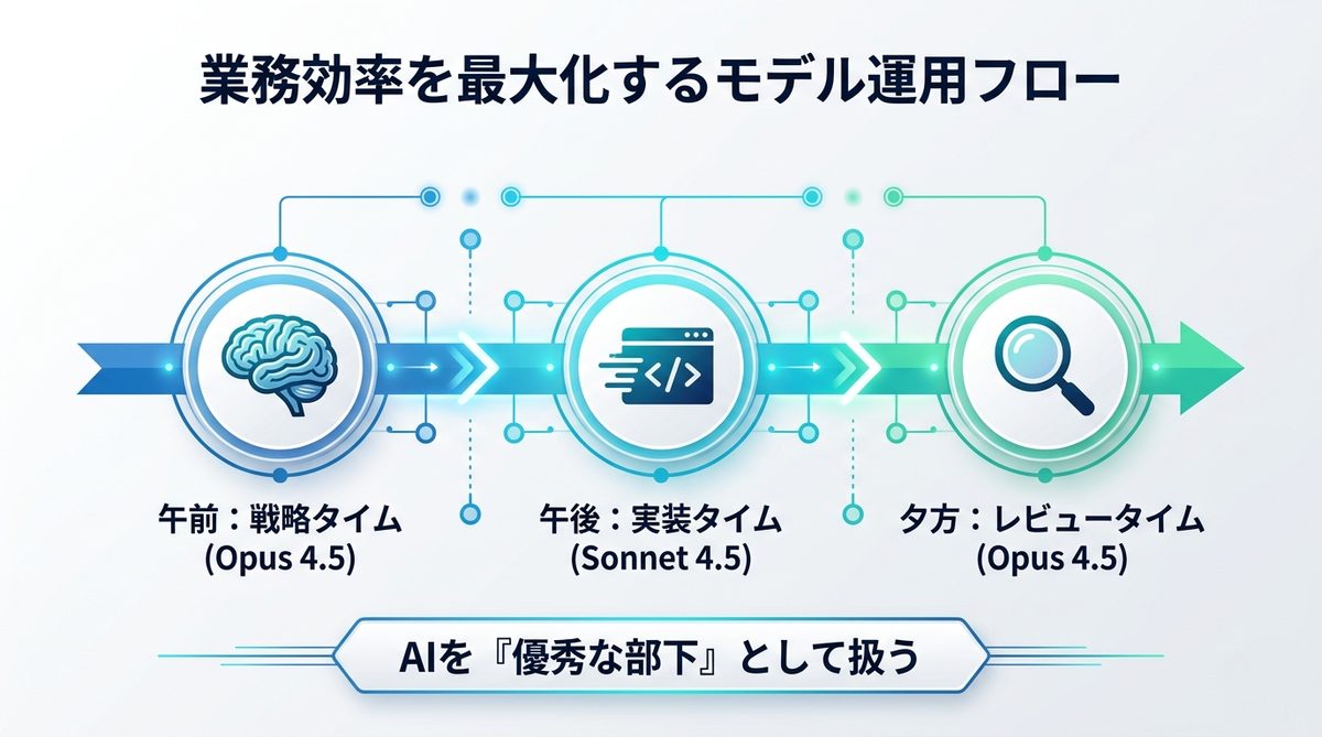 図解：今日から始める！業務効率を最大化するモデル運用フロー