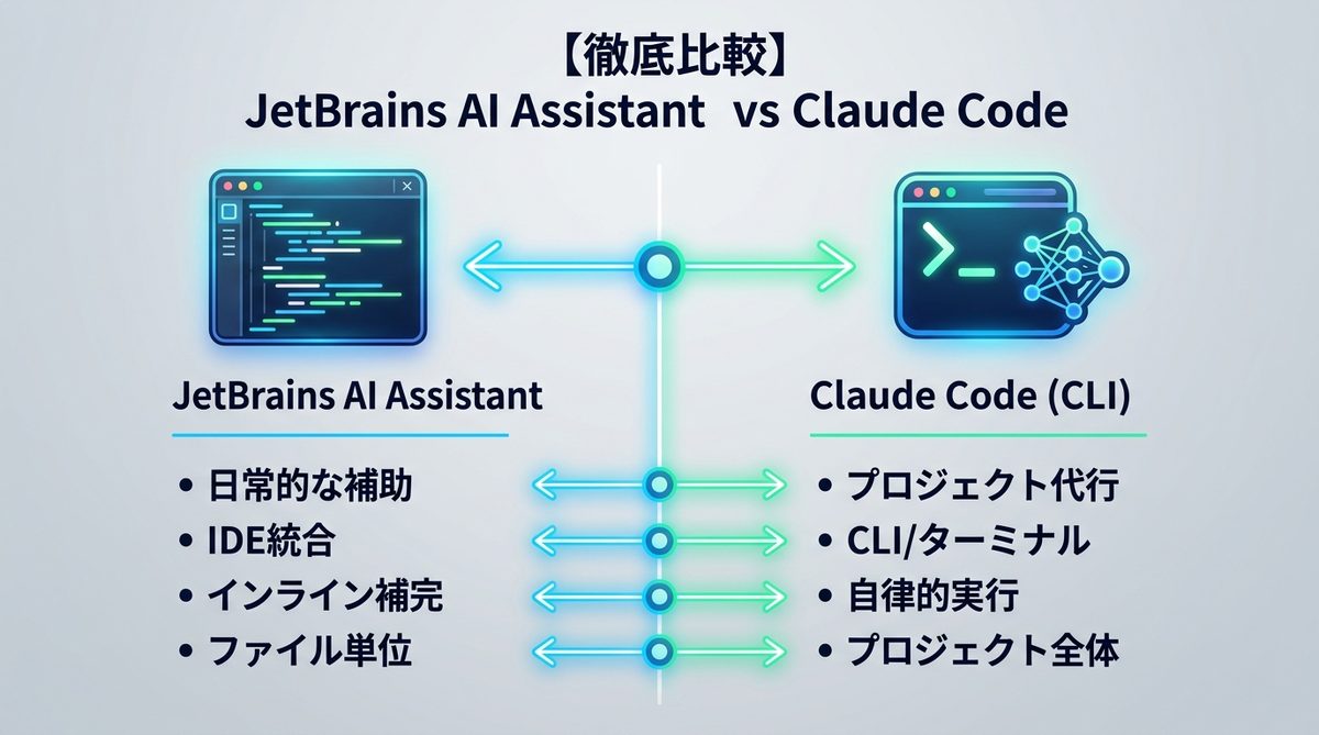 【徹底比較】JetBrains AI Assistant vs Claude Codeの使い分け戦略