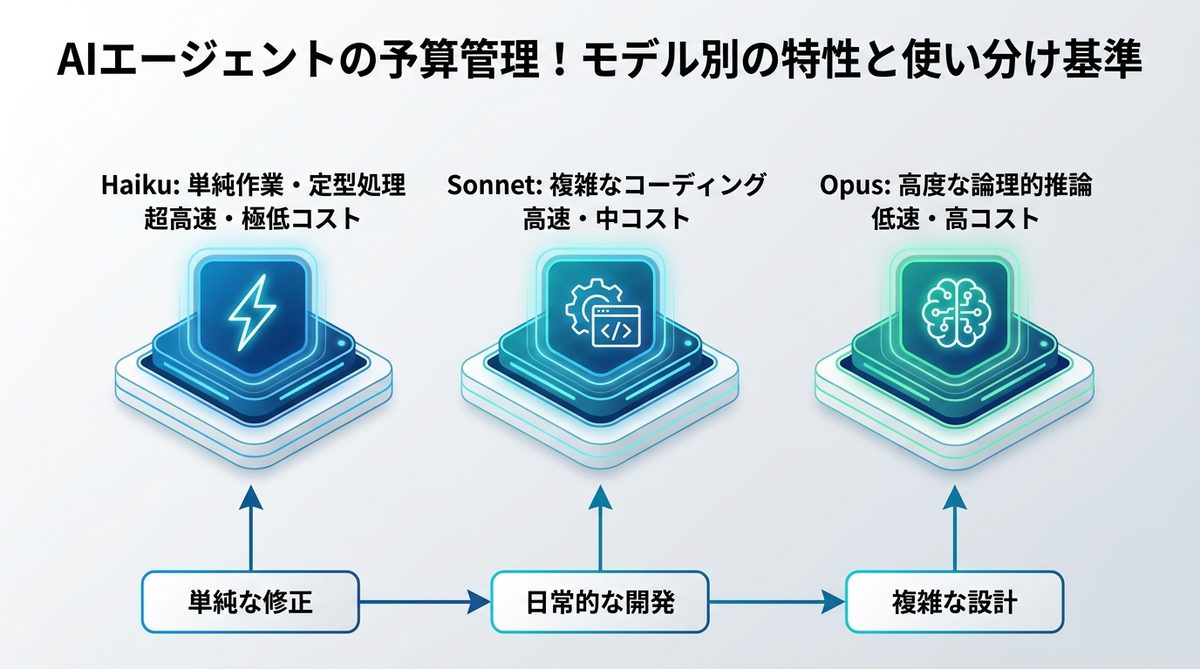 AIエージェントの予算管理!モデル別の特性と使い分け基準