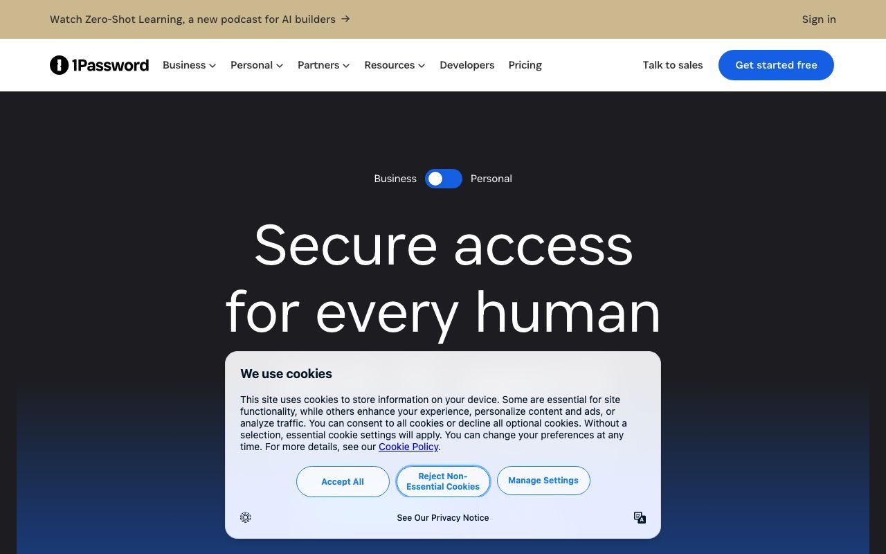 1Password Environments MCPの公式サイトトップページ