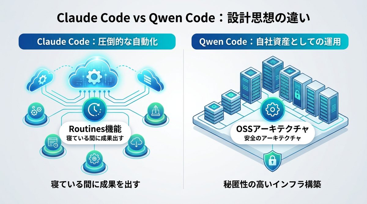 図解：Claude CodeとQwen Code、経営者が押さえるべき根本的な「性格」の違い