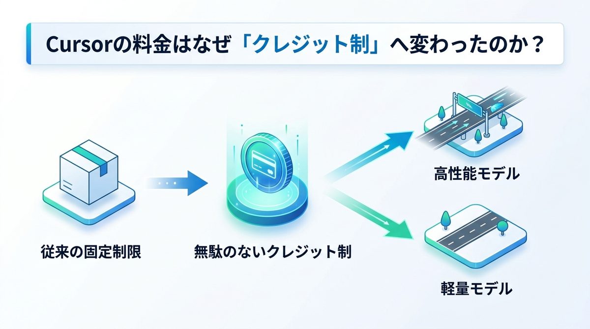 図解：Cursorの料金はなぜ「クレジット制」へ変わったのか？