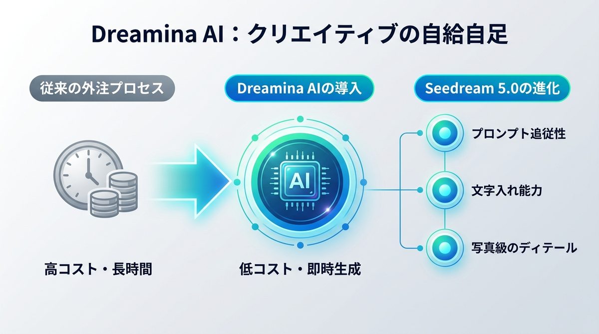 図解:Dreamina AIとは?ビジネスパーソンがクリエイティブを自給自足すべき理由