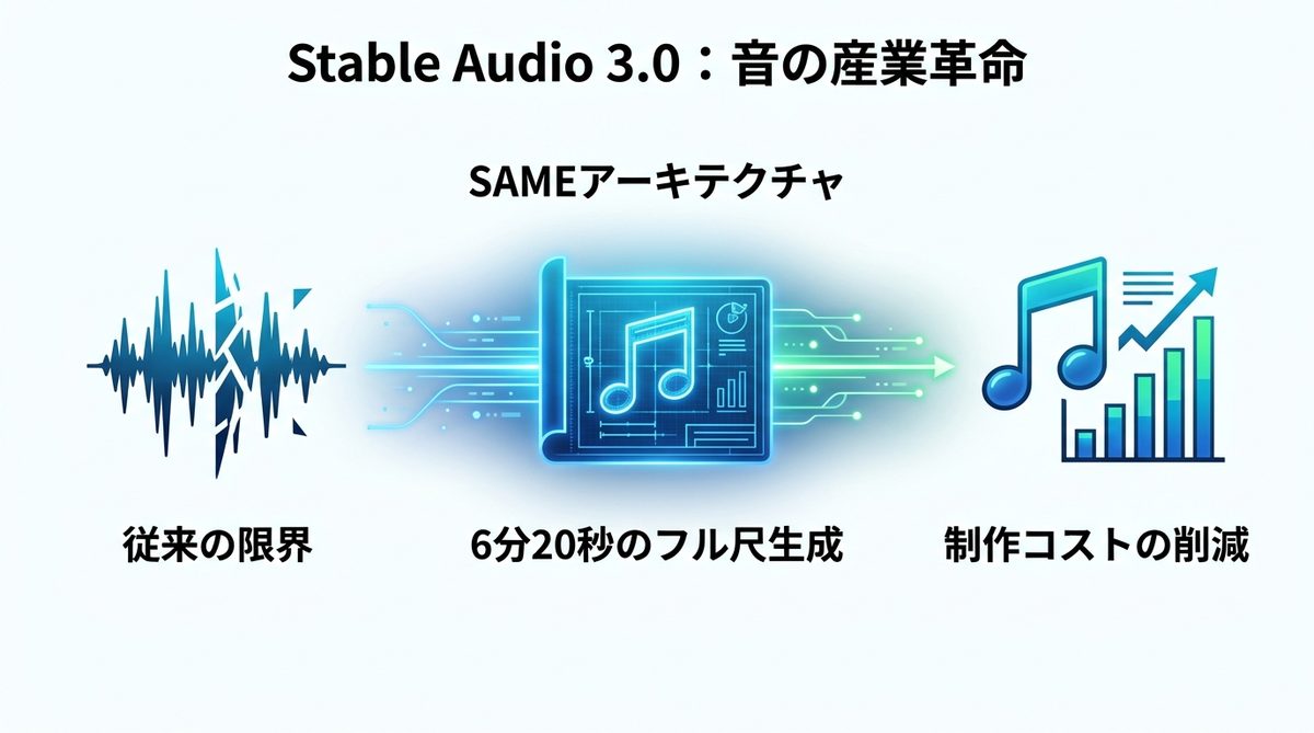 図解：Stable Audio 3.0とは？音楽生成AIの「限界」を突破した新モデルの正体