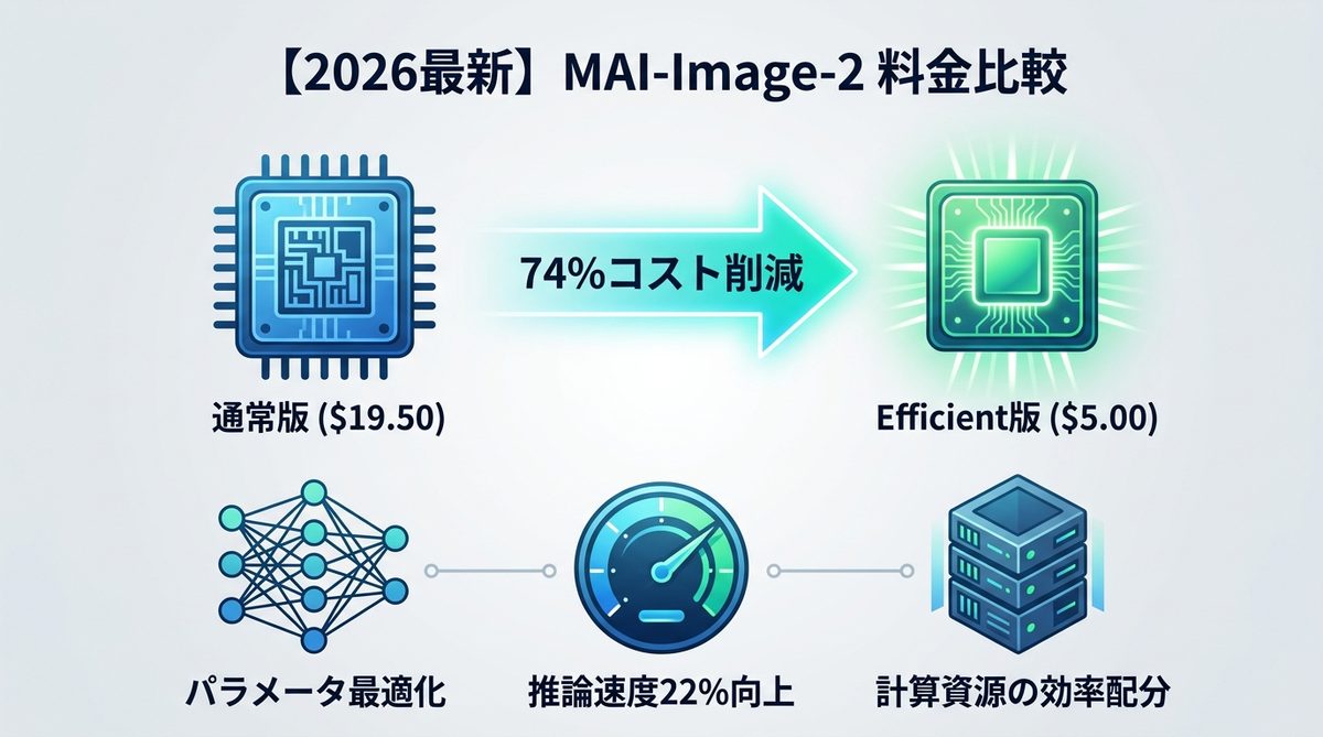 図解:【2026最新】MAI-Image-2の料金体系とEfficient版のコストインパクト