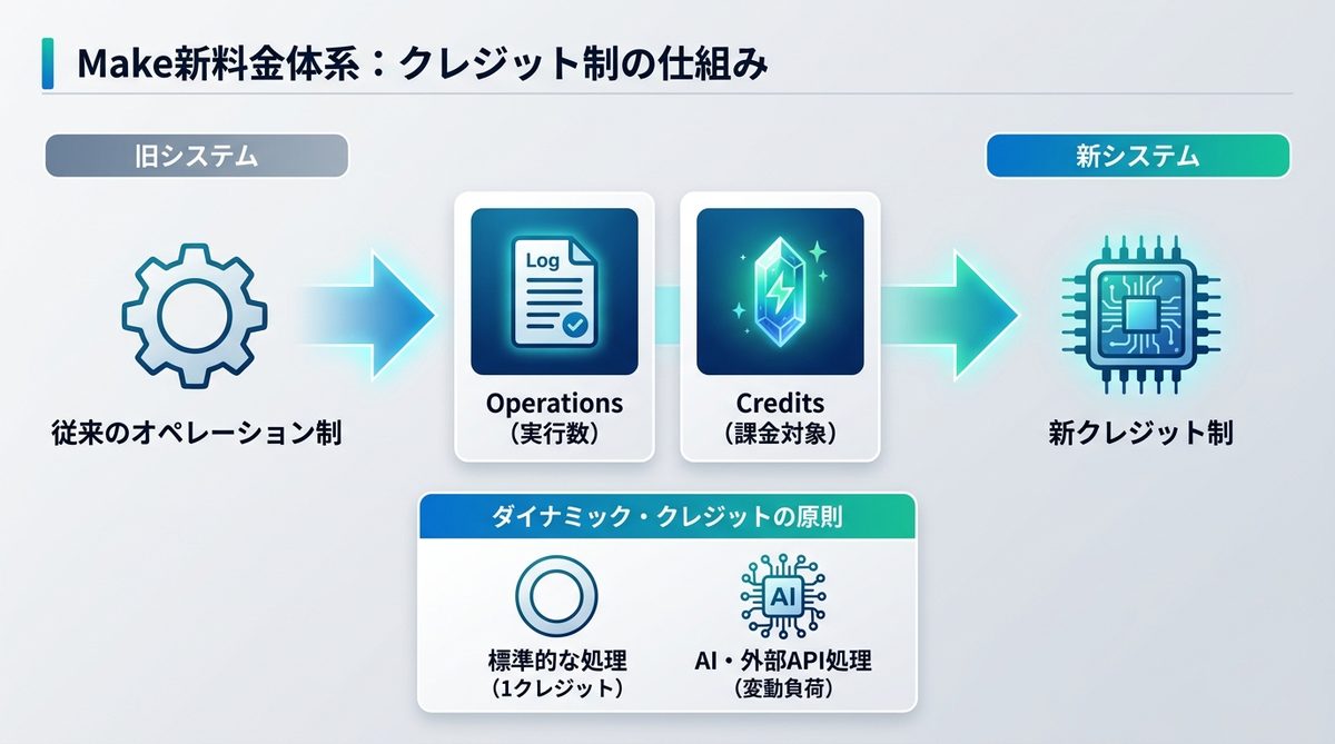 図解：【2026年最新】Make料金のクレジット制とは？仕組みを解説