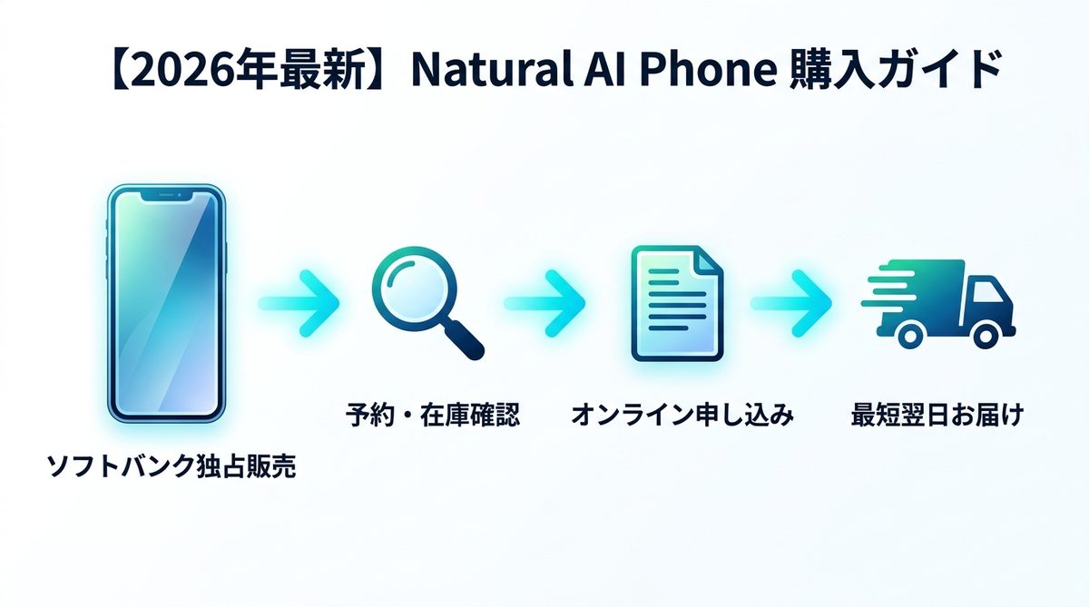図解：【2026年最新】Natural AI Phoneの購入方法とソフトバンク独占販売の仕組み