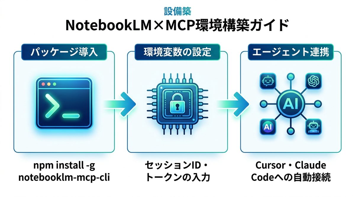 図解：【即実行】NotebookLM×MCP環境構築コマンド