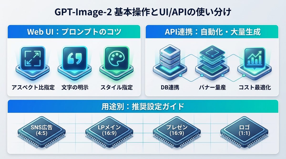 図解：GPT-Image-2で失敗しないための基本操作とUI/APIの使い分け