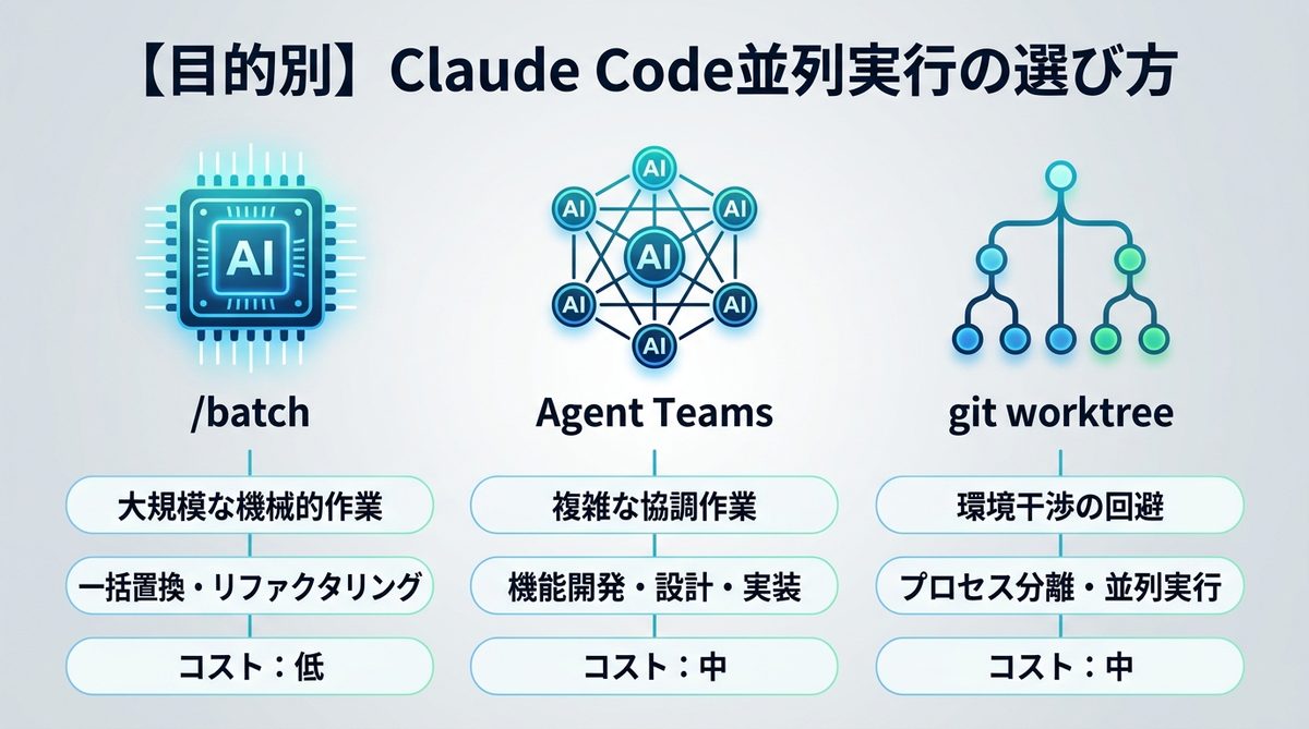 図解：【目的別】Claude Code並列実行の選び方フローチャート