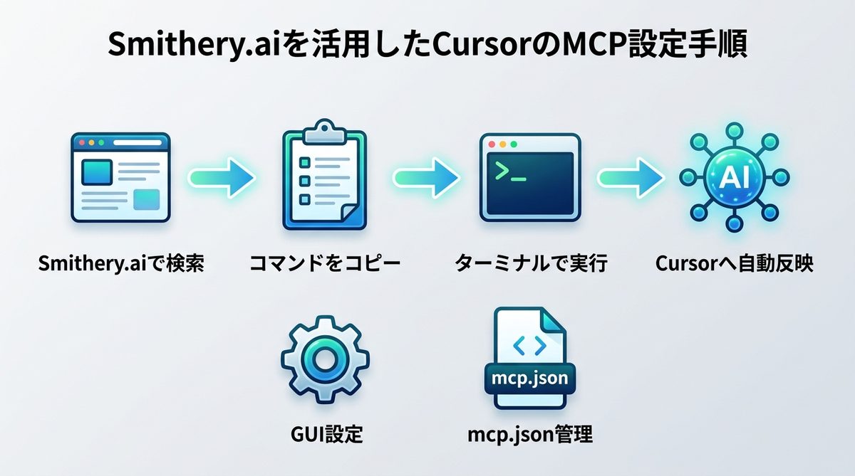 図解：【最新版】Smithery.aiを活用したCursorのMCP設定手順